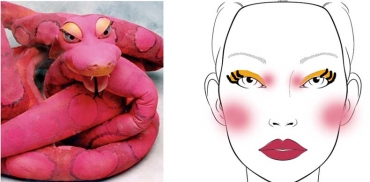 Equipe de beleza far maquiagens artsticas inspiradas em cinco personagens da mostra